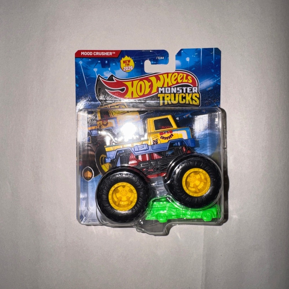 Hot Wheels Monster‎ Trucks Mood Crusher Yellow Blue 1:64 Diecast FYJ44 New 2024